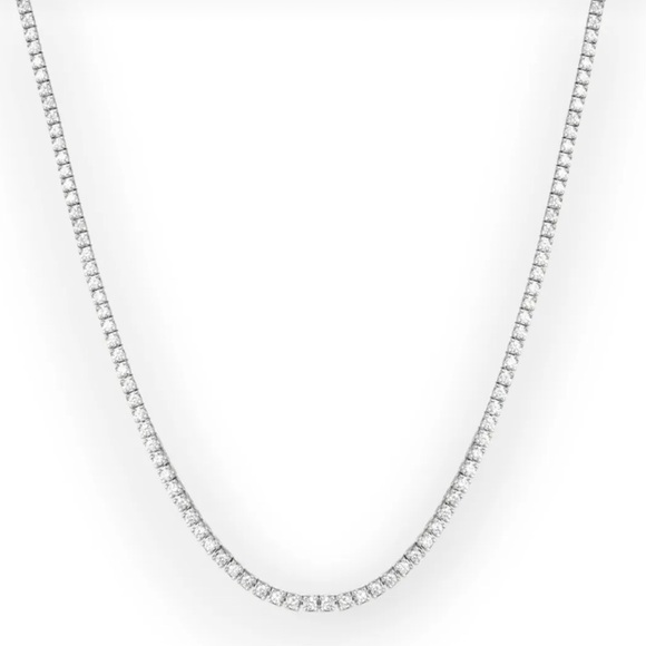 RESTOCK 🔥 Tennis Choker Necklace AAA+ Real Zirconia 2mm Platinum Plated Luxury - Picture 7 of 11